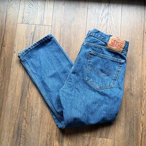 Levi's 505 Regular Fit Jeans Size 36x29 Medium Wash Straight Leg Men's